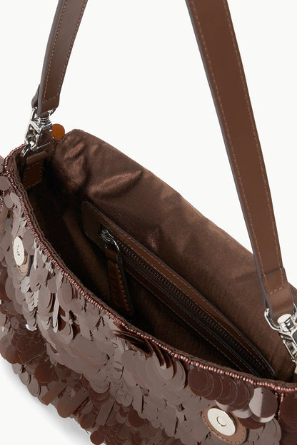 STAUD | Timmy Shoulder Bag Cacao Sequins