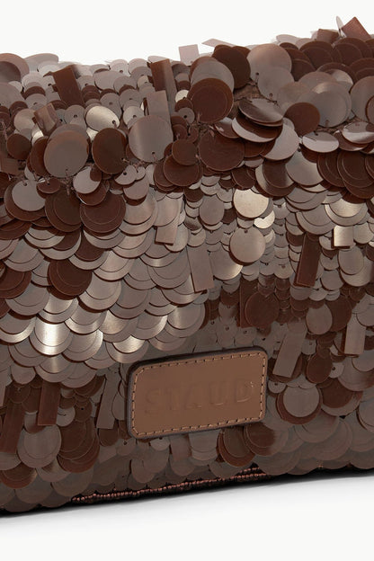 STAUD | Timmy Shoulder Bag Cacao Sequins