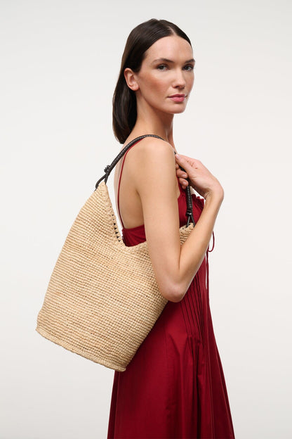 STAUD | Lani Large Raffia Bucket Bag Natural