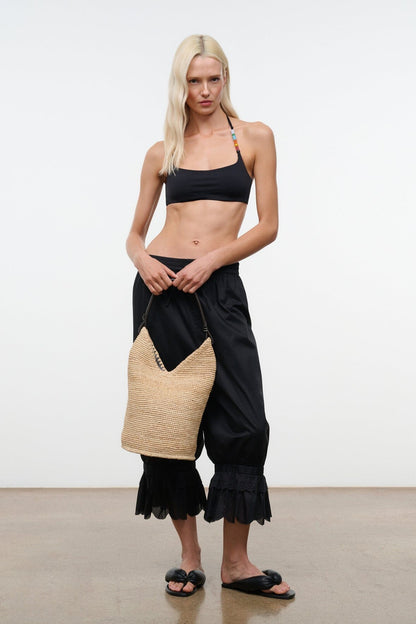 STAUD | Lani Large Raffia Bucket Bag Natural