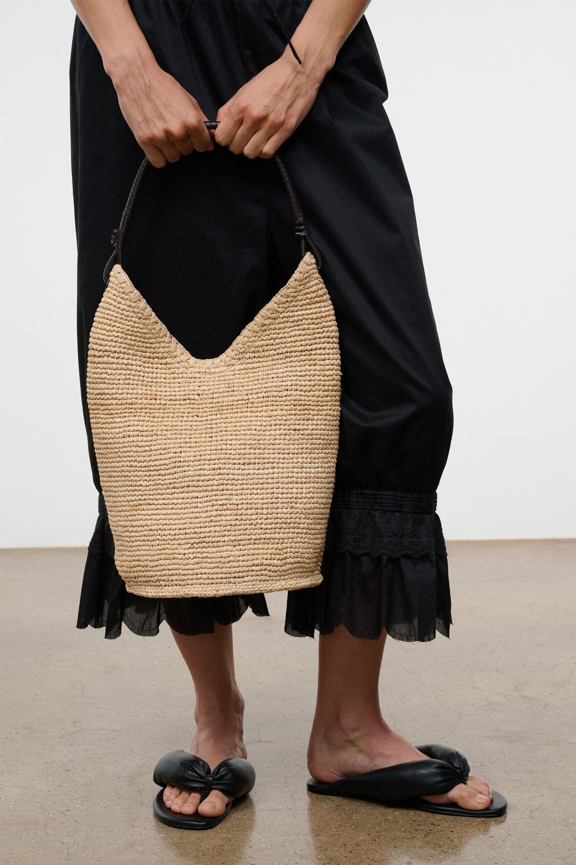 STAUD | Lani Large Raffia Bucket Bag Natural