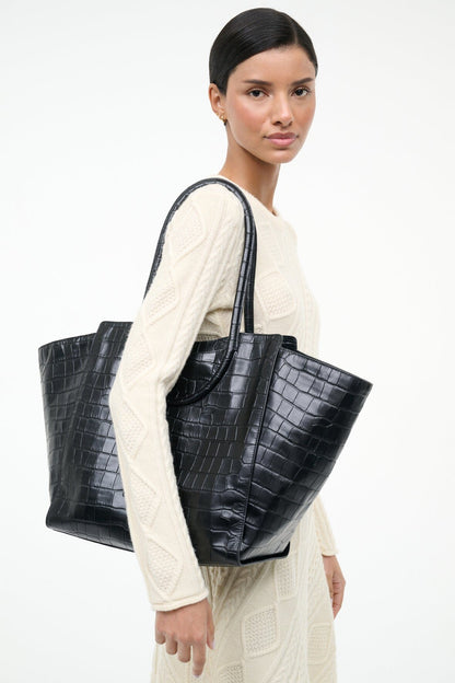 STAUD | Maude Tote Bag Black Croco