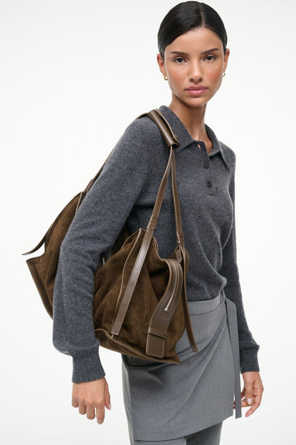 STAUD | Large Harold Bag Truffle Suede