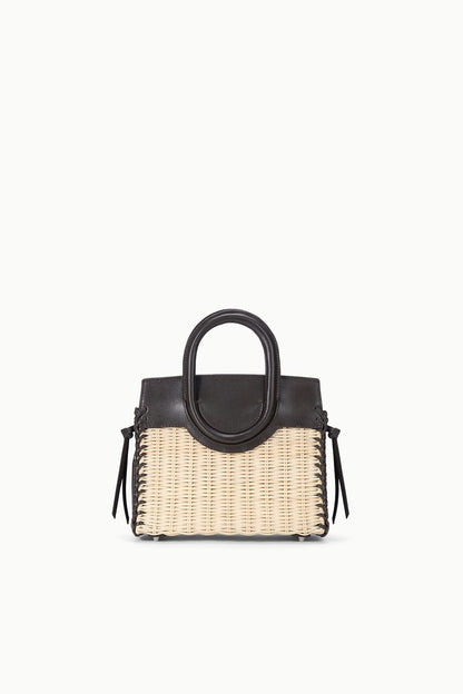 STAUD | Maude Mini Wicker Carryall Natural Espresso