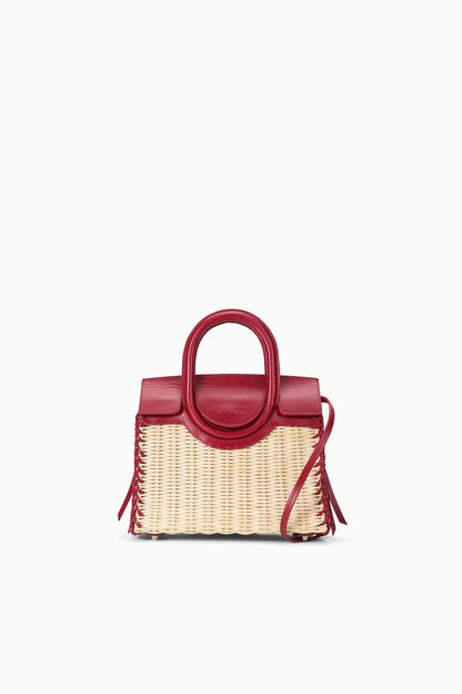 STAUD | Maude Mini Wicker Carryall Natural Rouge