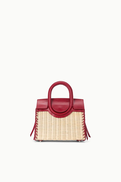 STAUD | Maude Mini Wicker Carryall Natural Rouge
