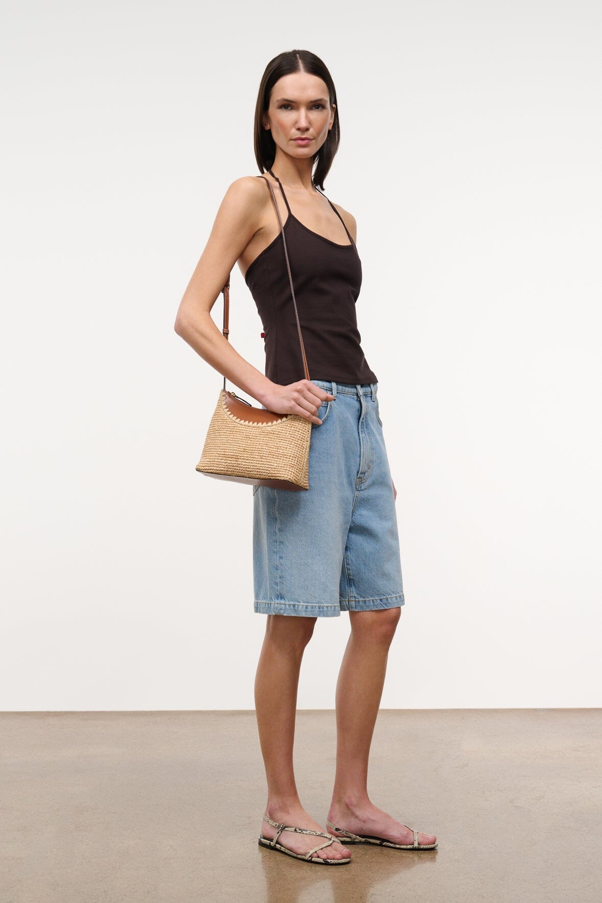 STAUD | Rowey Raffia Bag Natural Tan