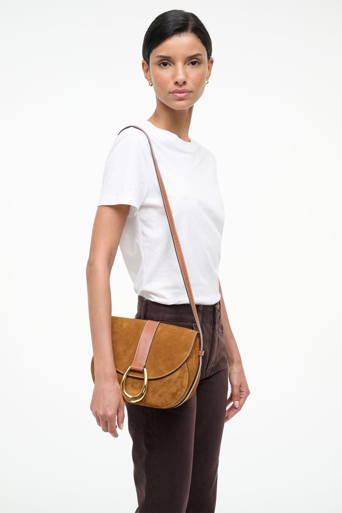 STAUD | Bella Saddle Bag Tan