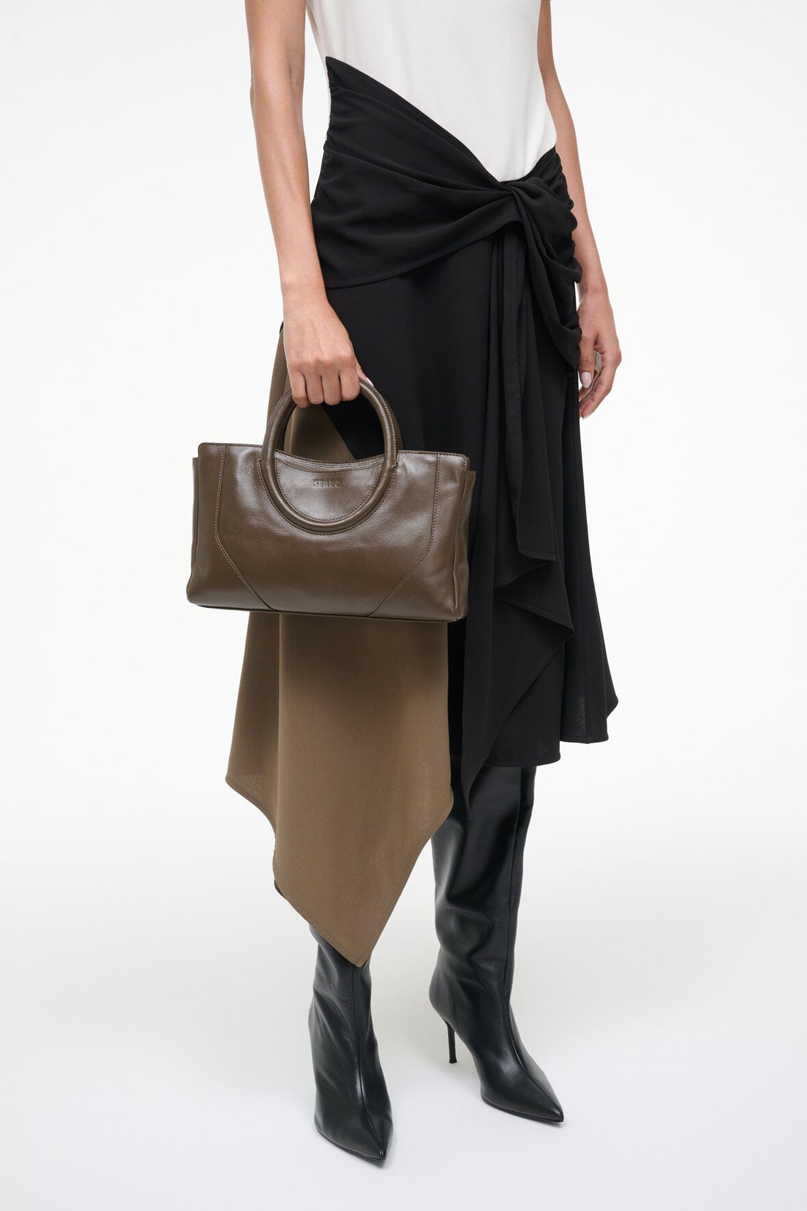 STAUD | Maude Mini Satchel Bag Truffle