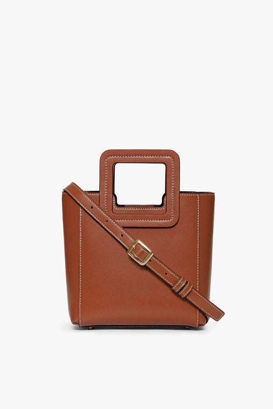 STAUD | Mini Shirley Leather Bag - Saddle