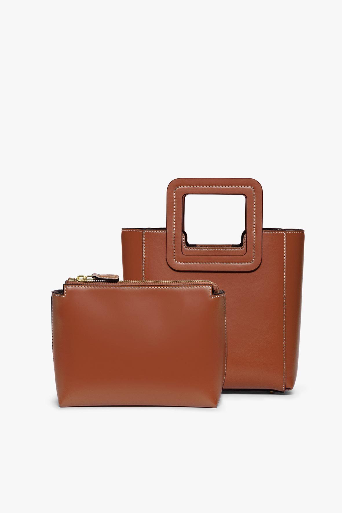 STAUD | Mini Shirley Leather Bag - Saddle