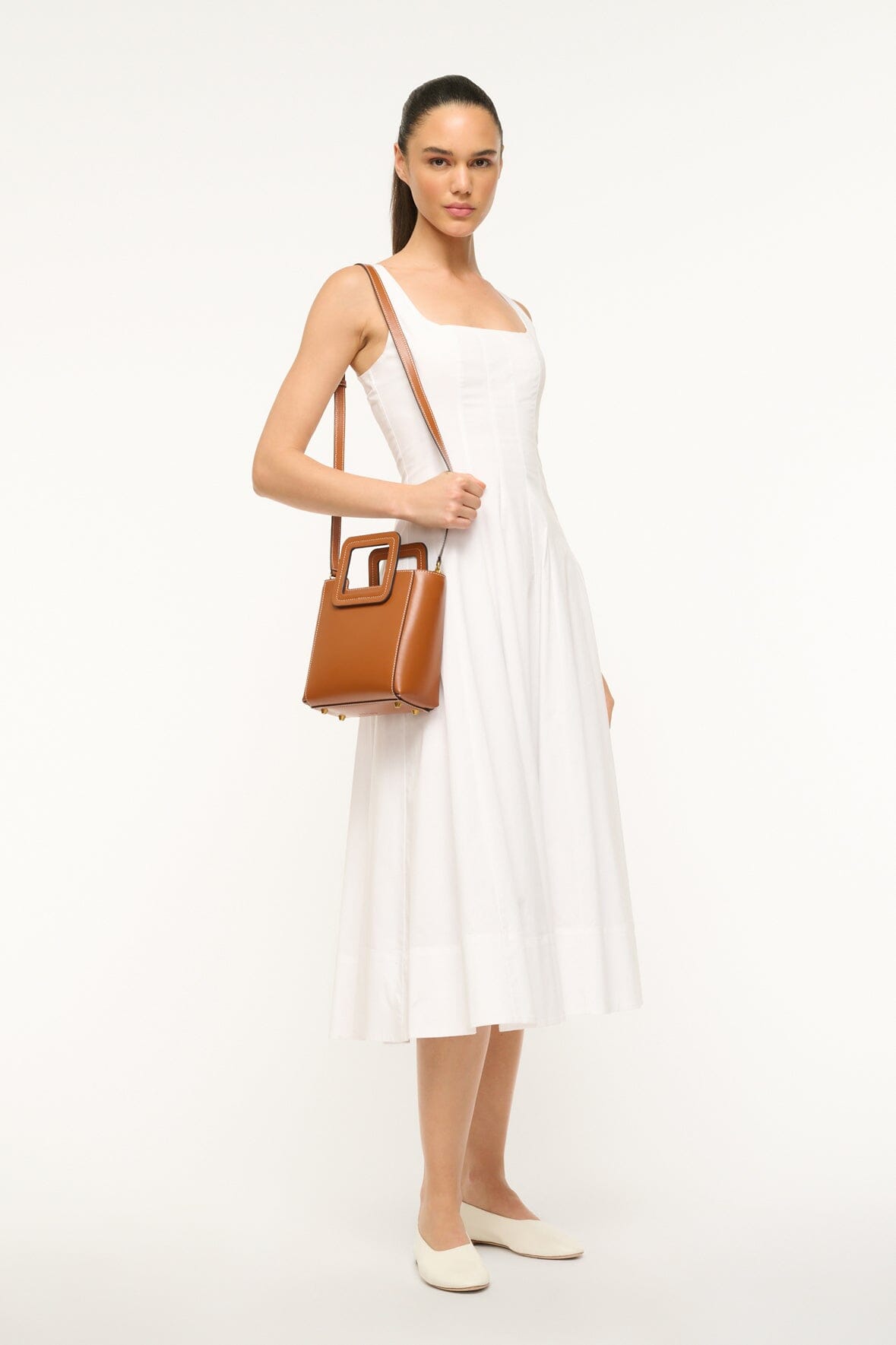 STAUD | Mini Shirley Leather Bag - Saddle