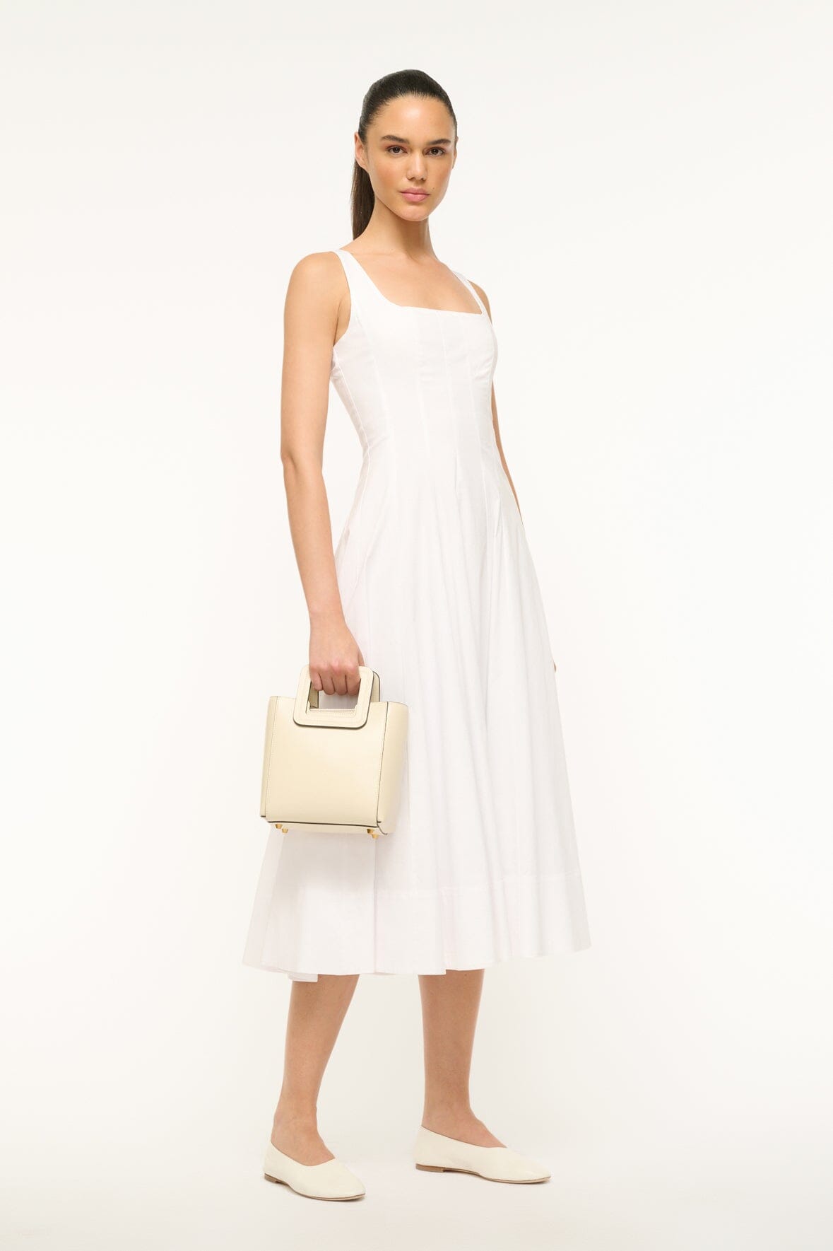 STAUD | Mini Shirley Leather Bag - Cream