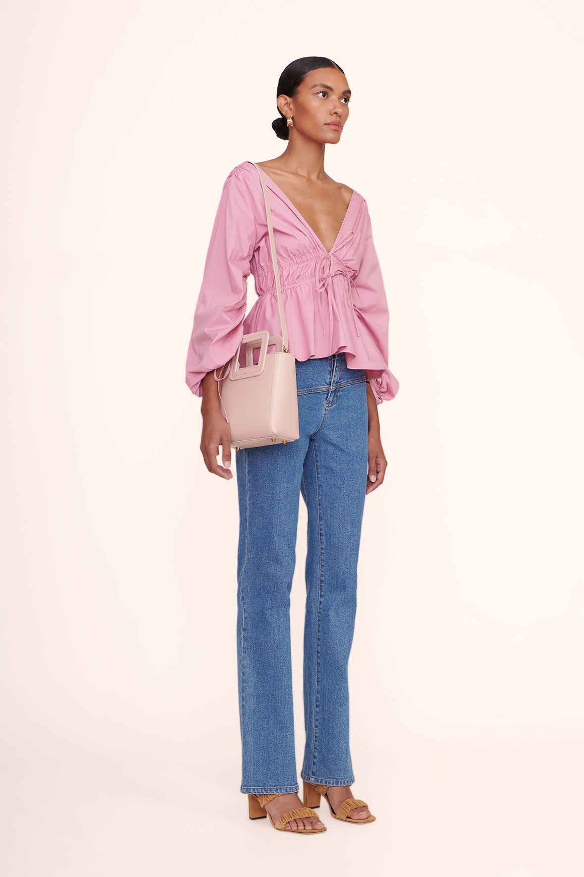 STAUD | Mini Shirley Leather Bag - Blush