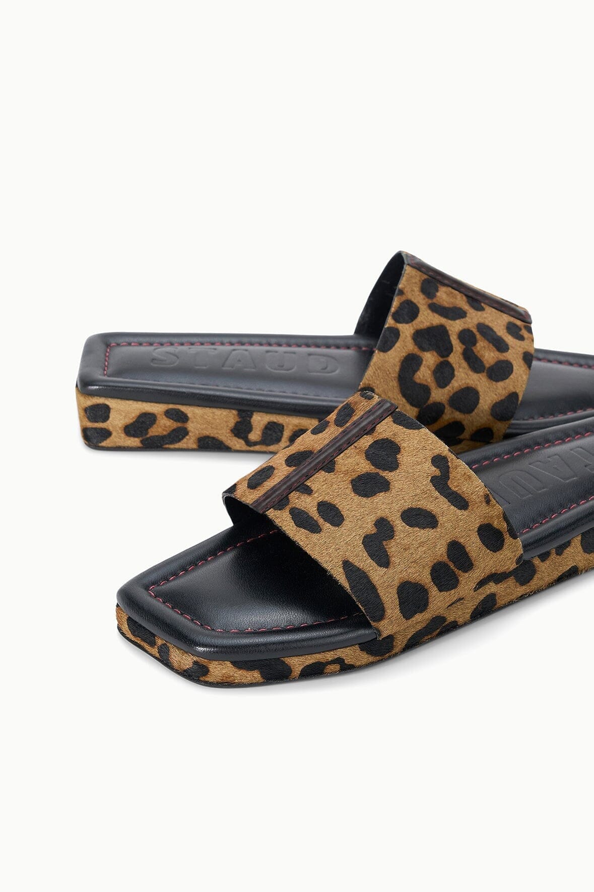 STAUD | Fallon Cheetah Haircalf Platform Sandals - Staud