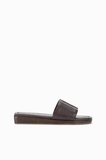 STAUD | Fallon Espresso Brown Leather Platform Sandals - Staud