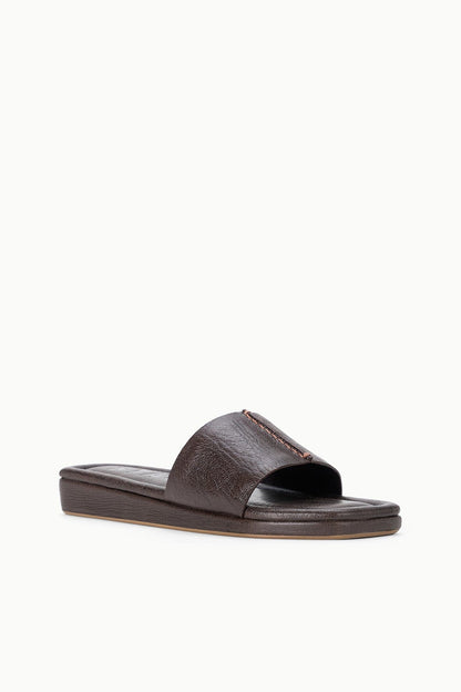 STAUD | Fallon Espresso Brown Leather Platform Sandals - Staud