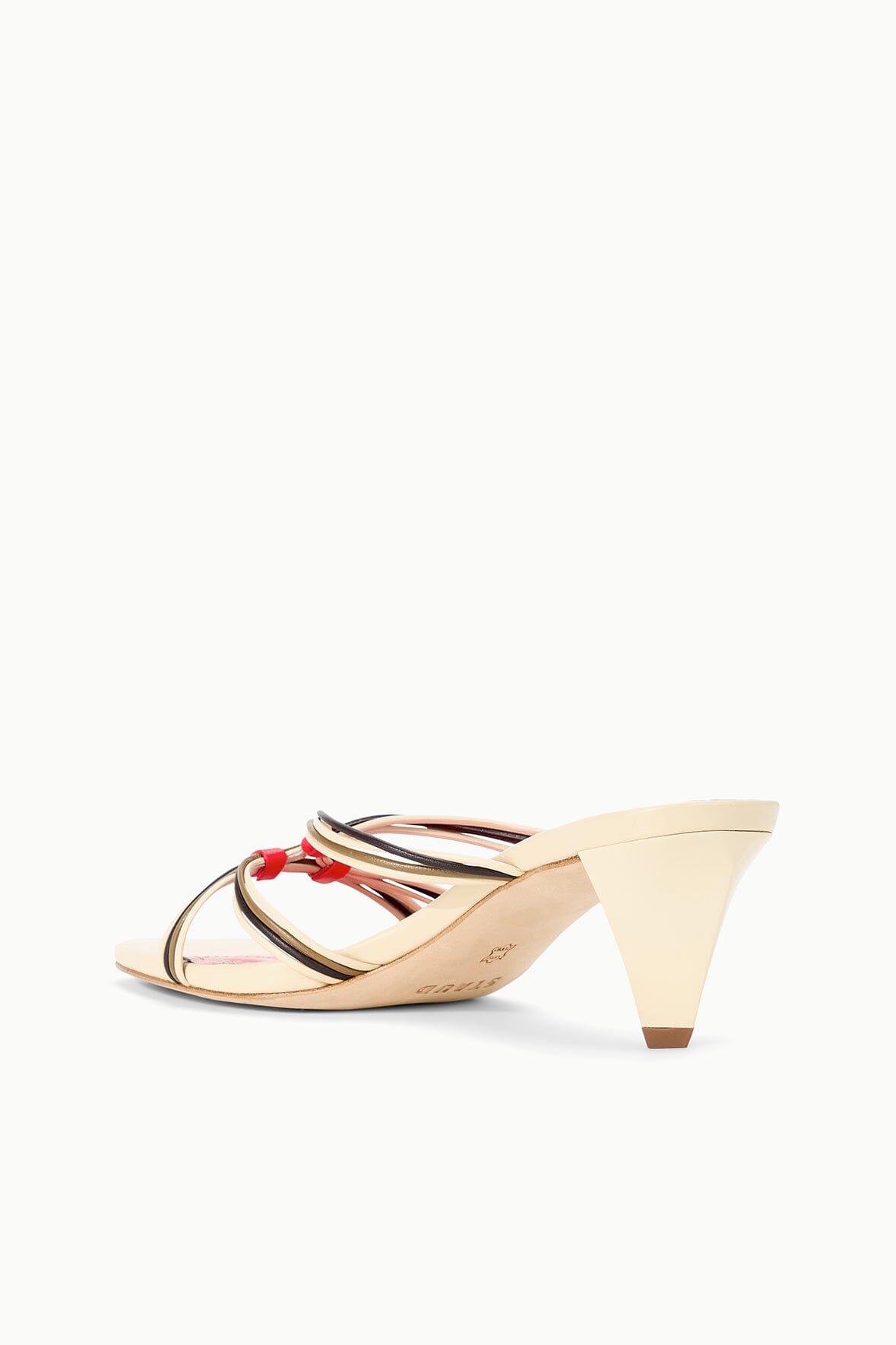 STAUD | Carrie Mule Cream Red Rose