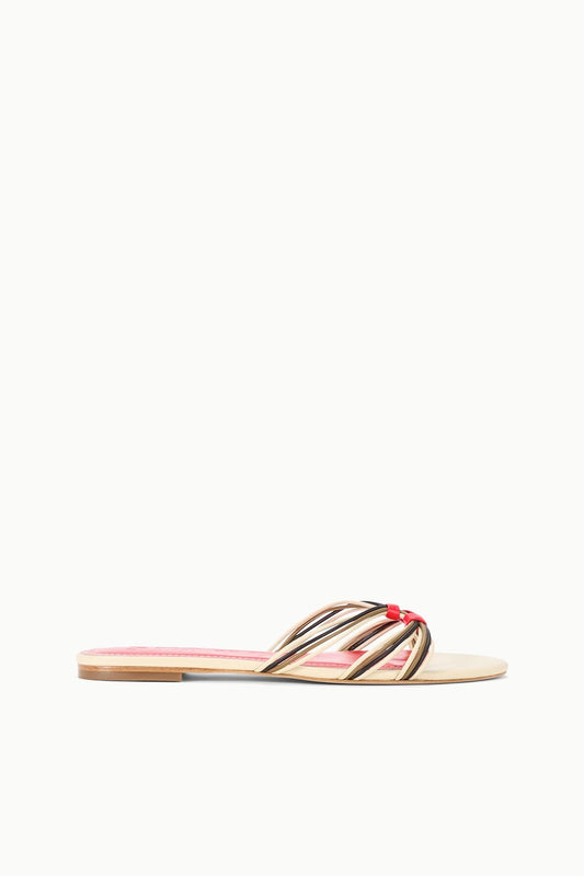 STAUD | Carrie Sandal Cream Red Rose