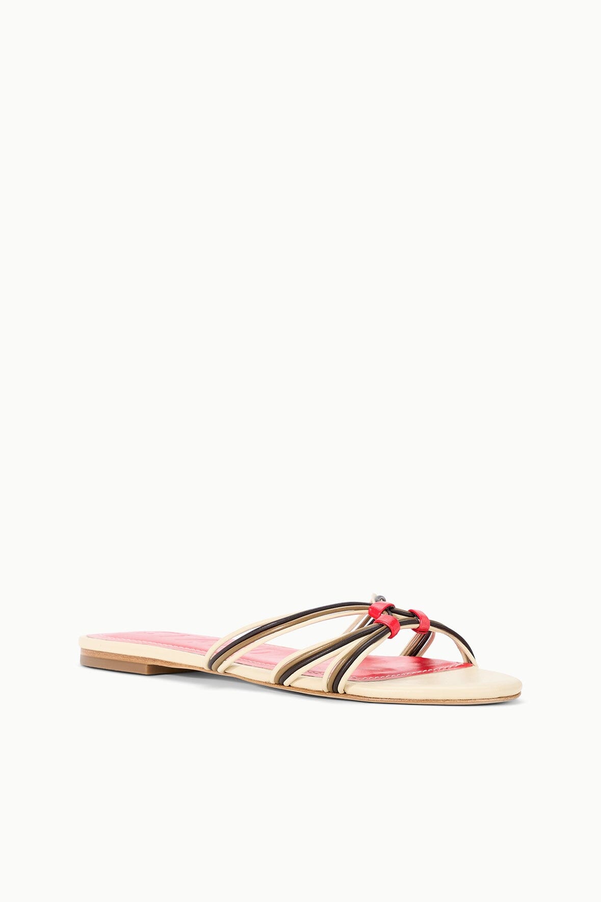 STAUD | Carrie Sandal Cream Red Rose