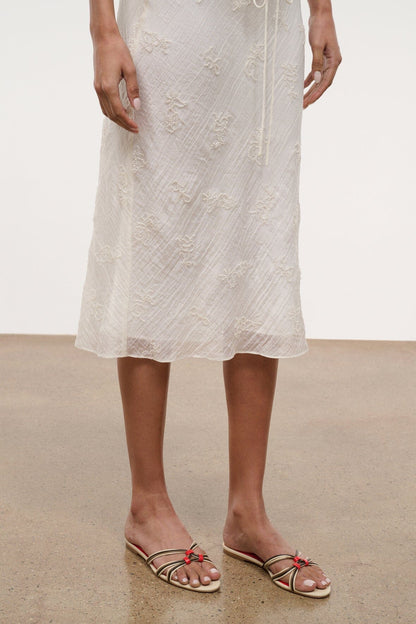 STAUD | Carrie Sandal Cream Red Rose