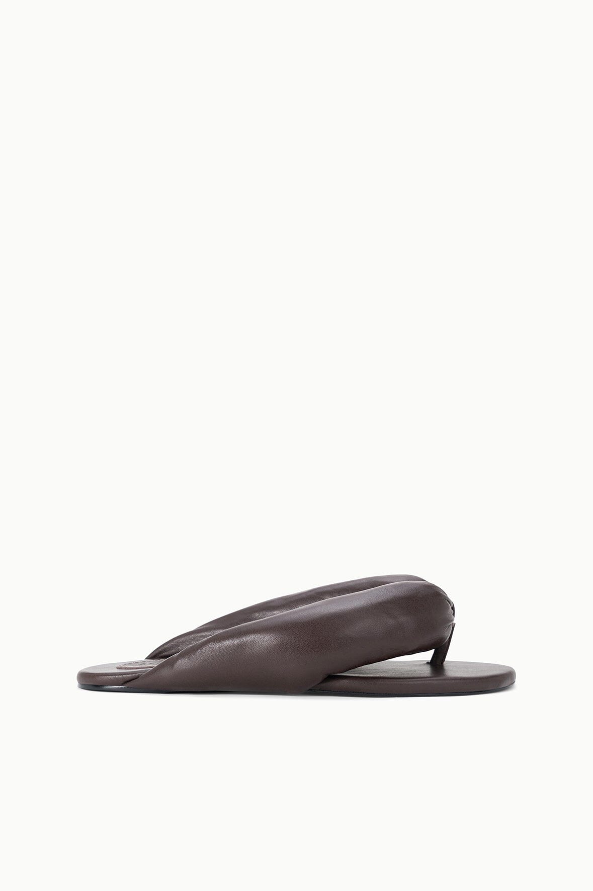 STAUD | Juno Espresso Brown Puffy Leather Sandals - Staud
