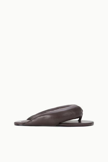 STAUD | Juno Espresso Brown Puffy Leather Sandals - Staud
