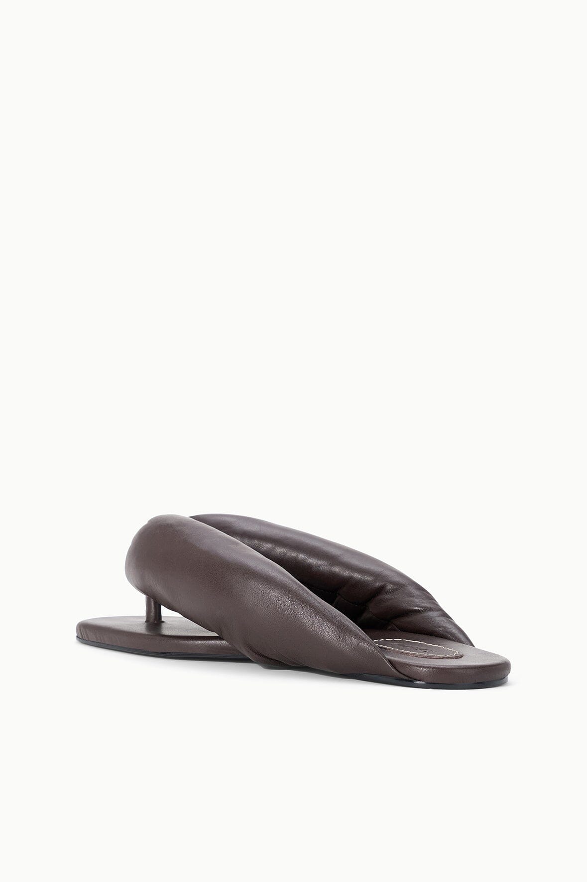 STAUD | Juno Espresso Brown Puffy Leather Sandals - Staud