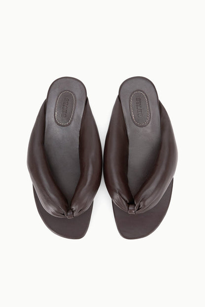 STAUD | Juno Espresso Brown Puffy Leather Sandals - Staud