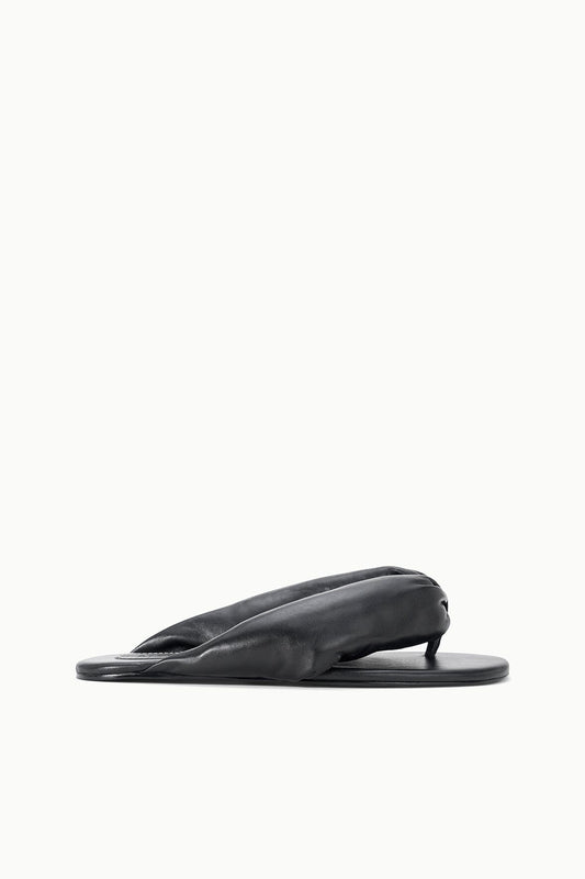 STAUD | Juno Black Puffy Leather Sandals - Staud
