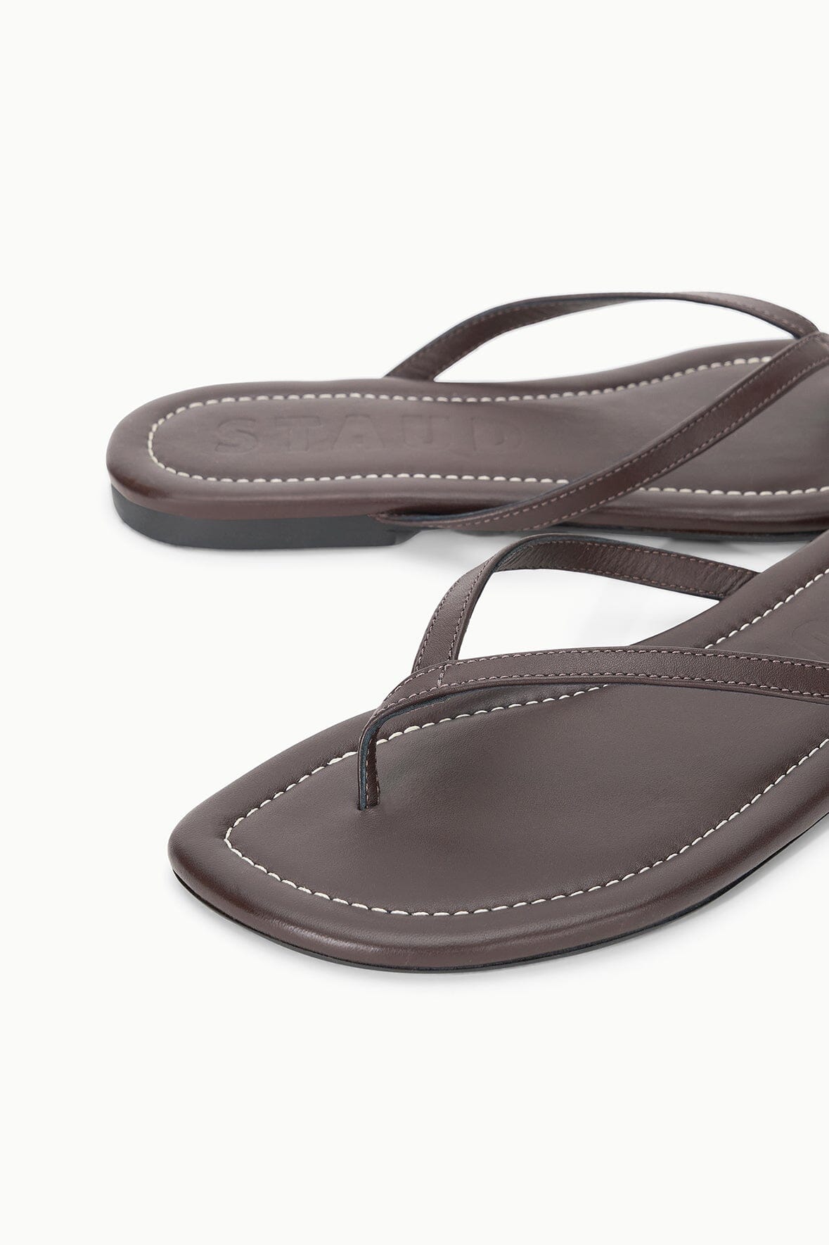 STAUD | Freja Espresso Brown Nappa Leather Sandal