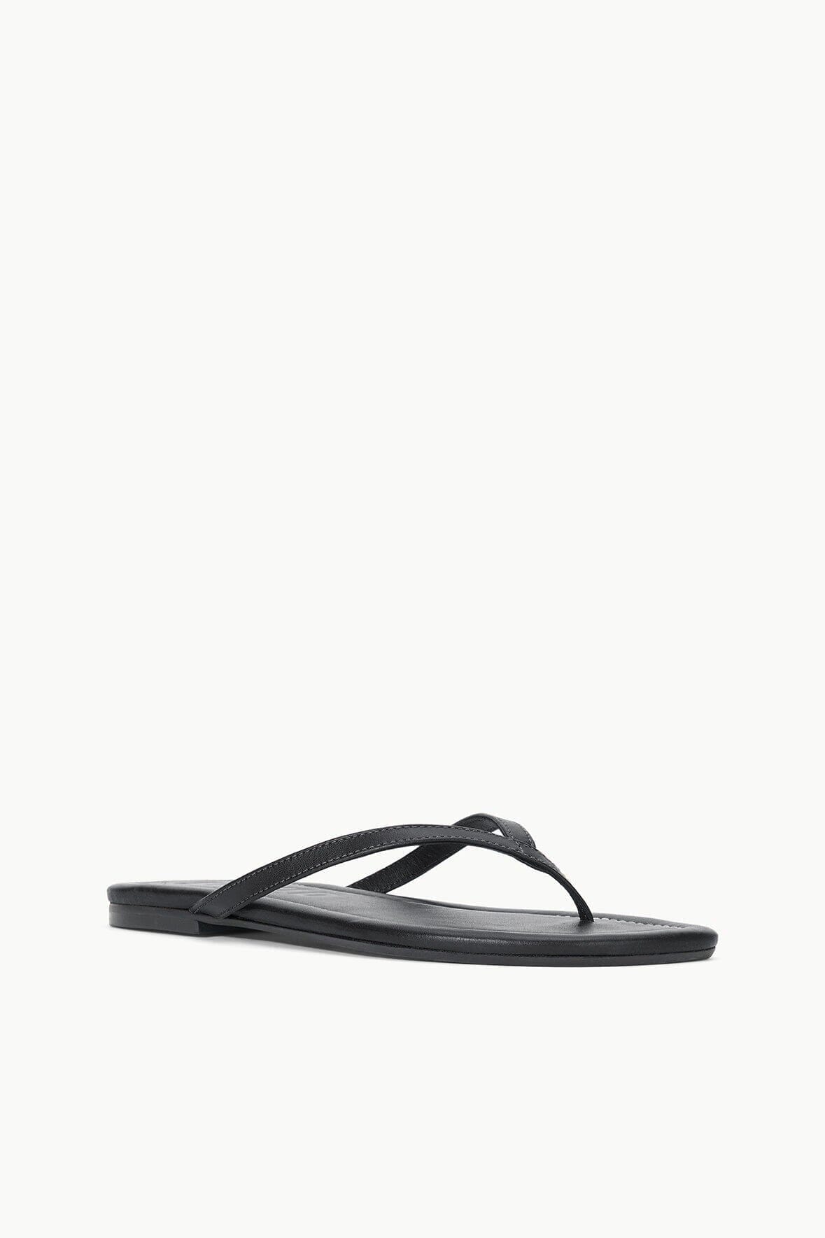 STAUD | Freja Black Sandals - Nappa Leather Flip Flops