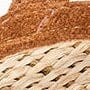 STAUD | Tan Suede Freja Flip Flop Sandals With Raffia Footbed