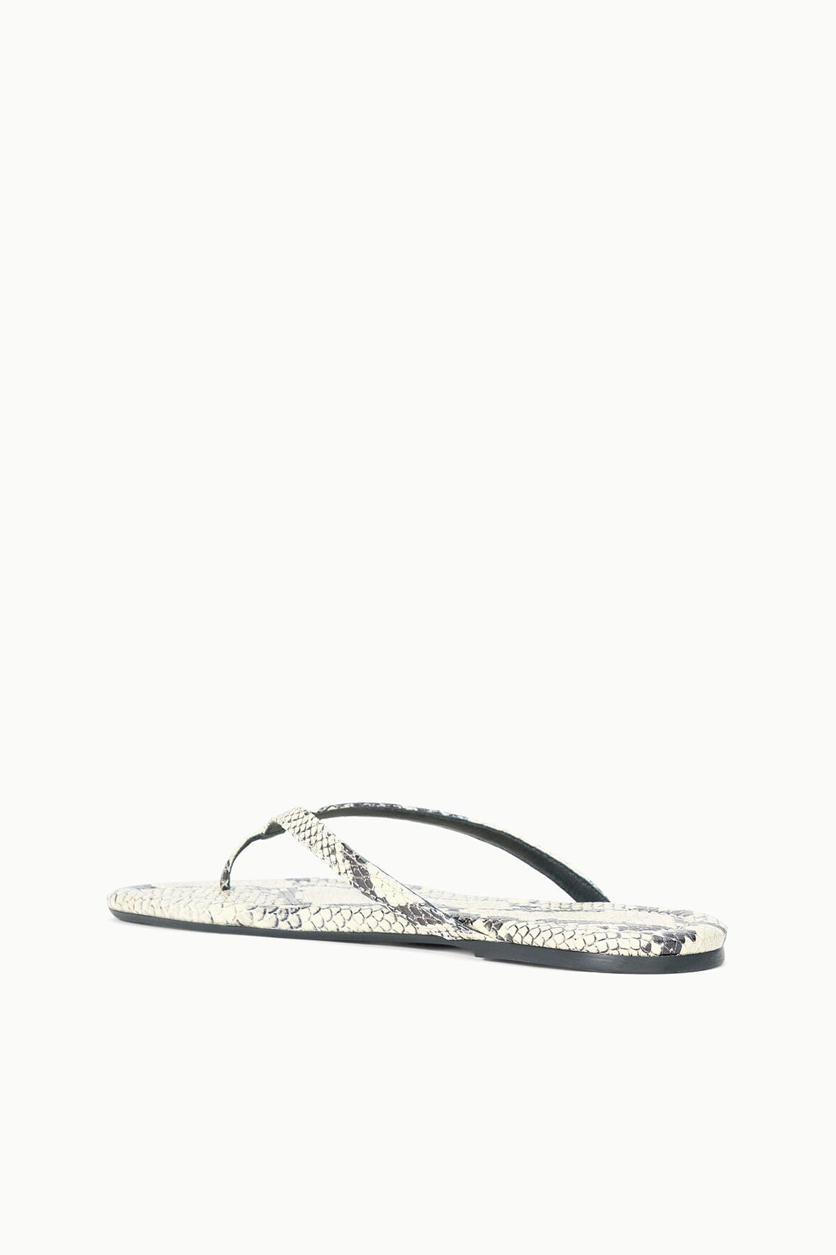 STAUD | Freja Thong Sandals - White Snake Embossed Leather Style