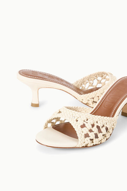 STAUD | Brigitte Leather Mule Cream