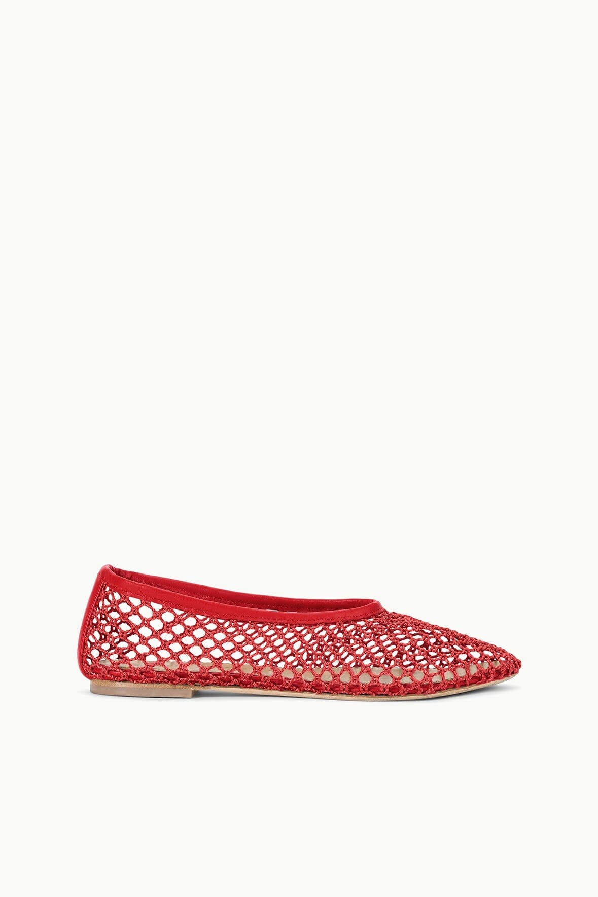 STAUD | Alba Ballet Flat Red Netting