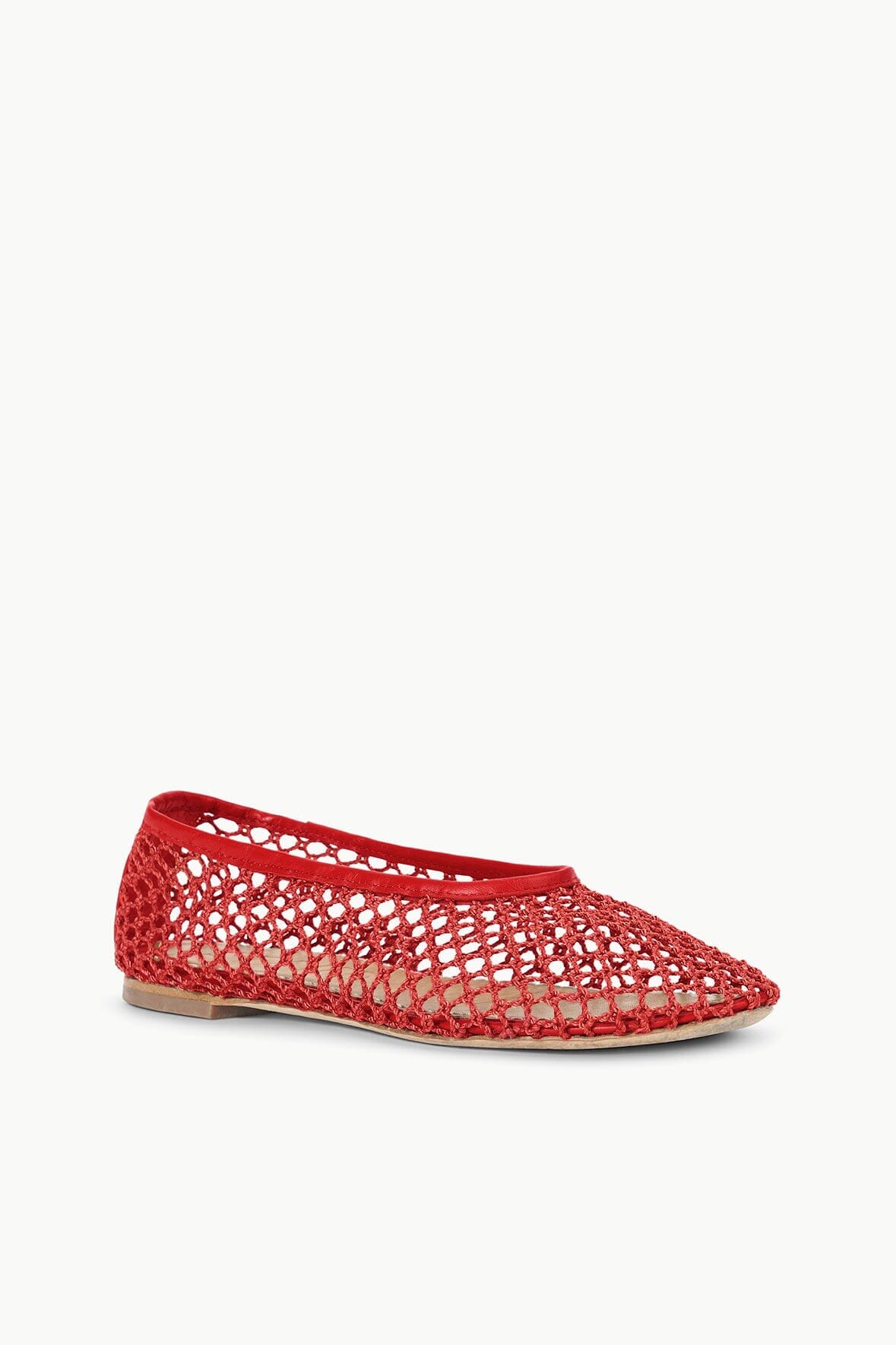 STAUD | Alba Ballet Flat Red Netting