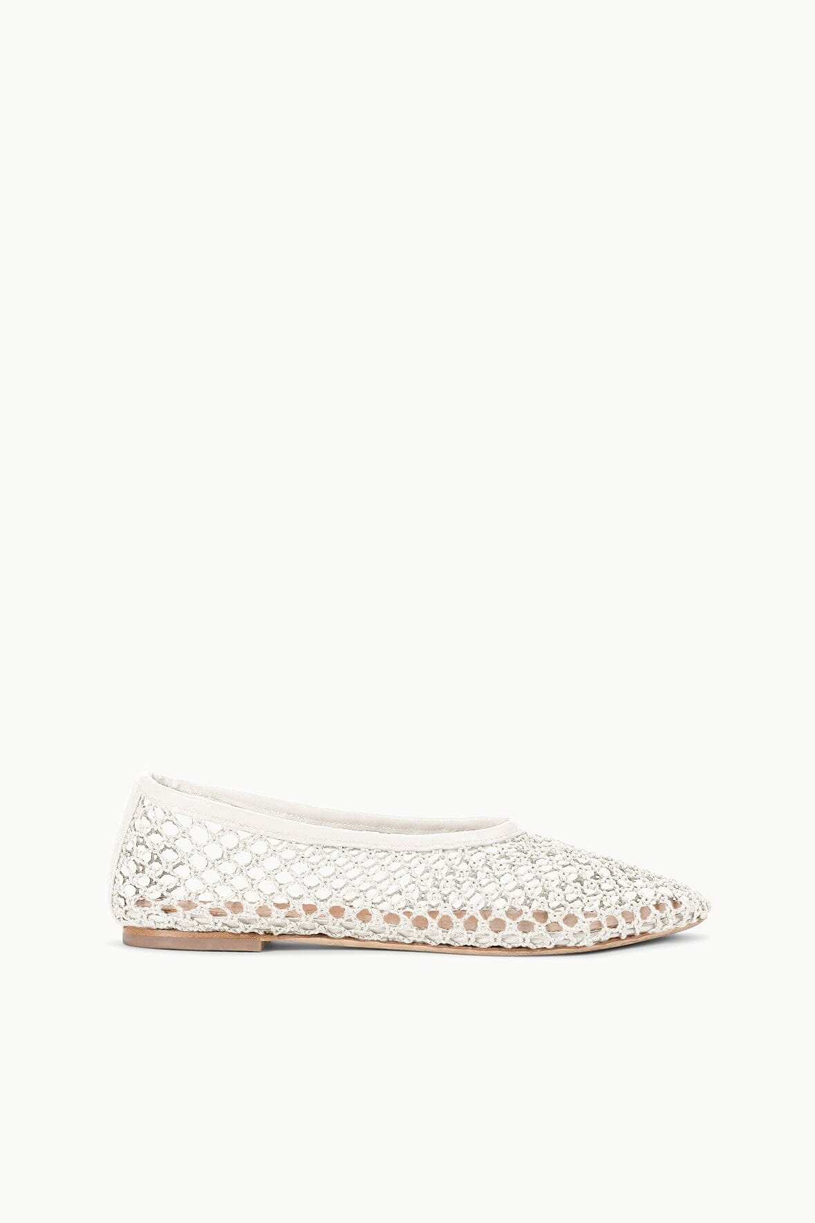 STAUD | Alba Ballet Flat Paper Netting