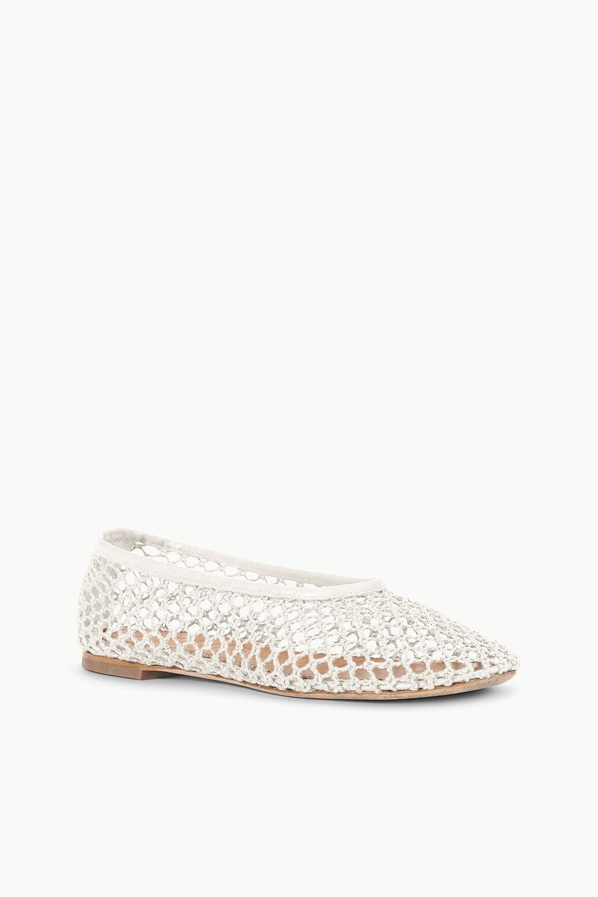STAUD | Alba Ballet Flat Paper Netting