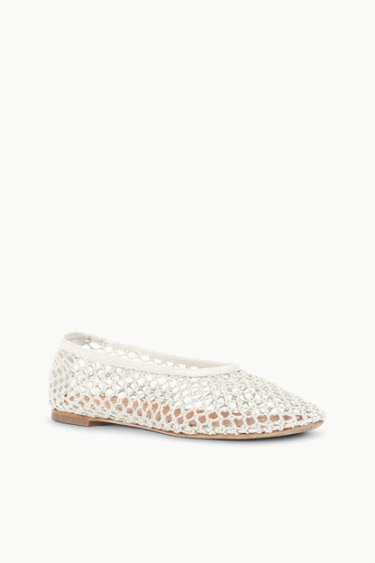 STAUD | Alba Ballet Flat Paper Netting