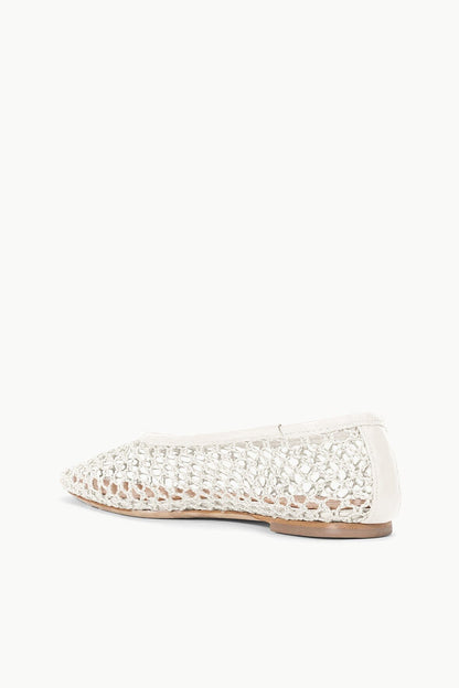 STAUD | Alba Ballet Flat Paper Netting
