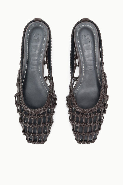 STAUD | Otto Hand-Knotted Flat Mule Espresso
