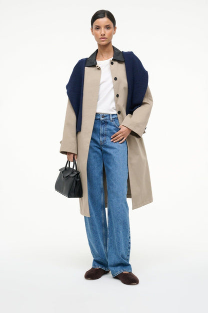 STAUD | Alba Ballet Flat Espresso Shearling