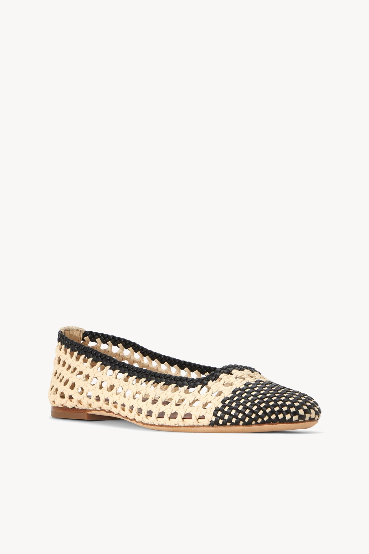 STAUD | Nell Crochet Ballerina Cream Black