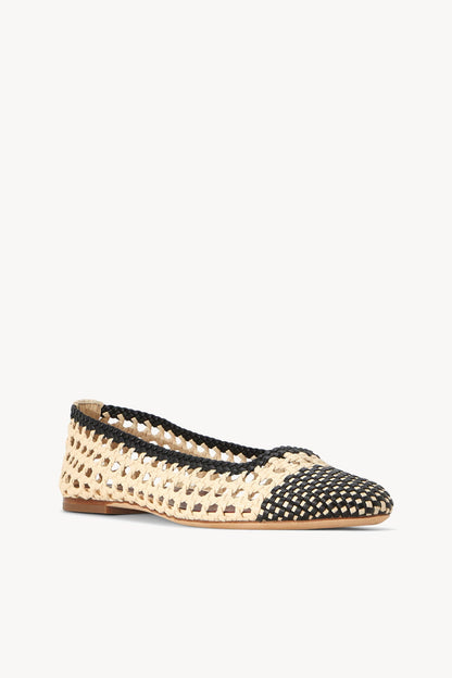 STAUD | Nell Crochet Ballerina Cream Black