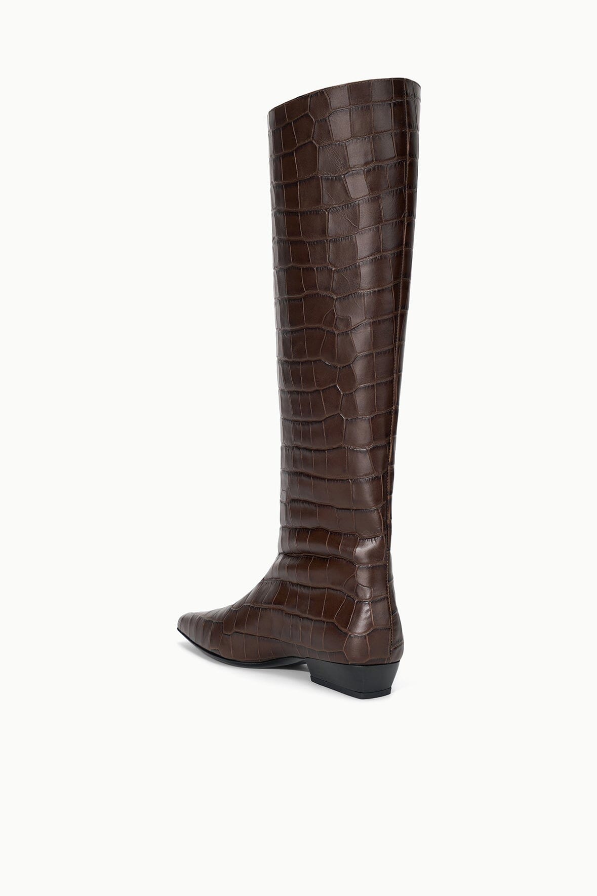 STAUD | Wally Flat Boot Espresso Croco