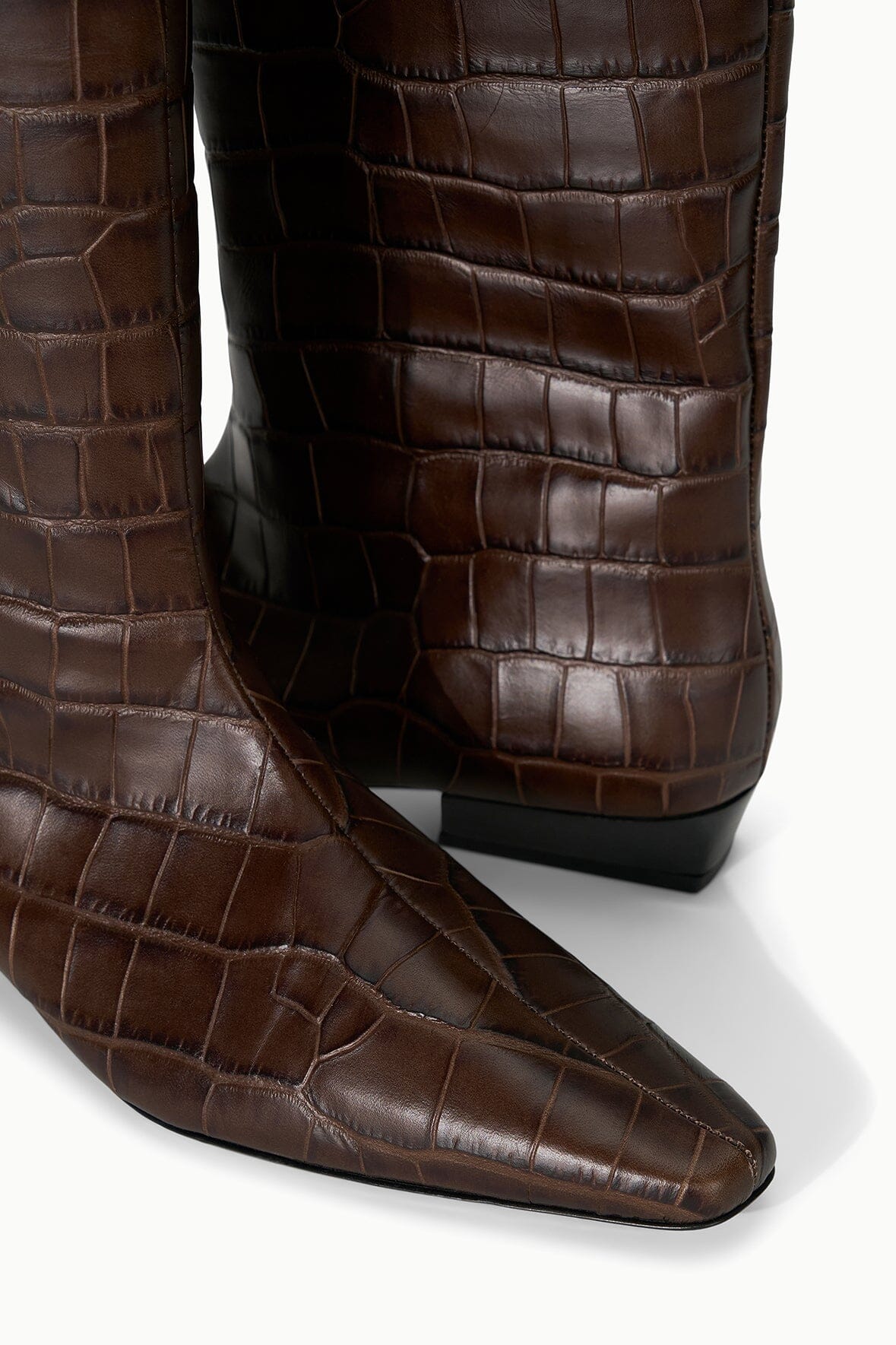 STAUD | Wally Flat Boot Espresso Croco