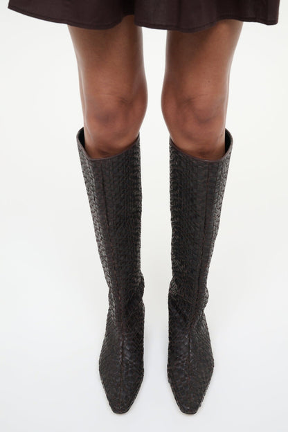 STAUD | Wally Flat Boot Espresso Woven