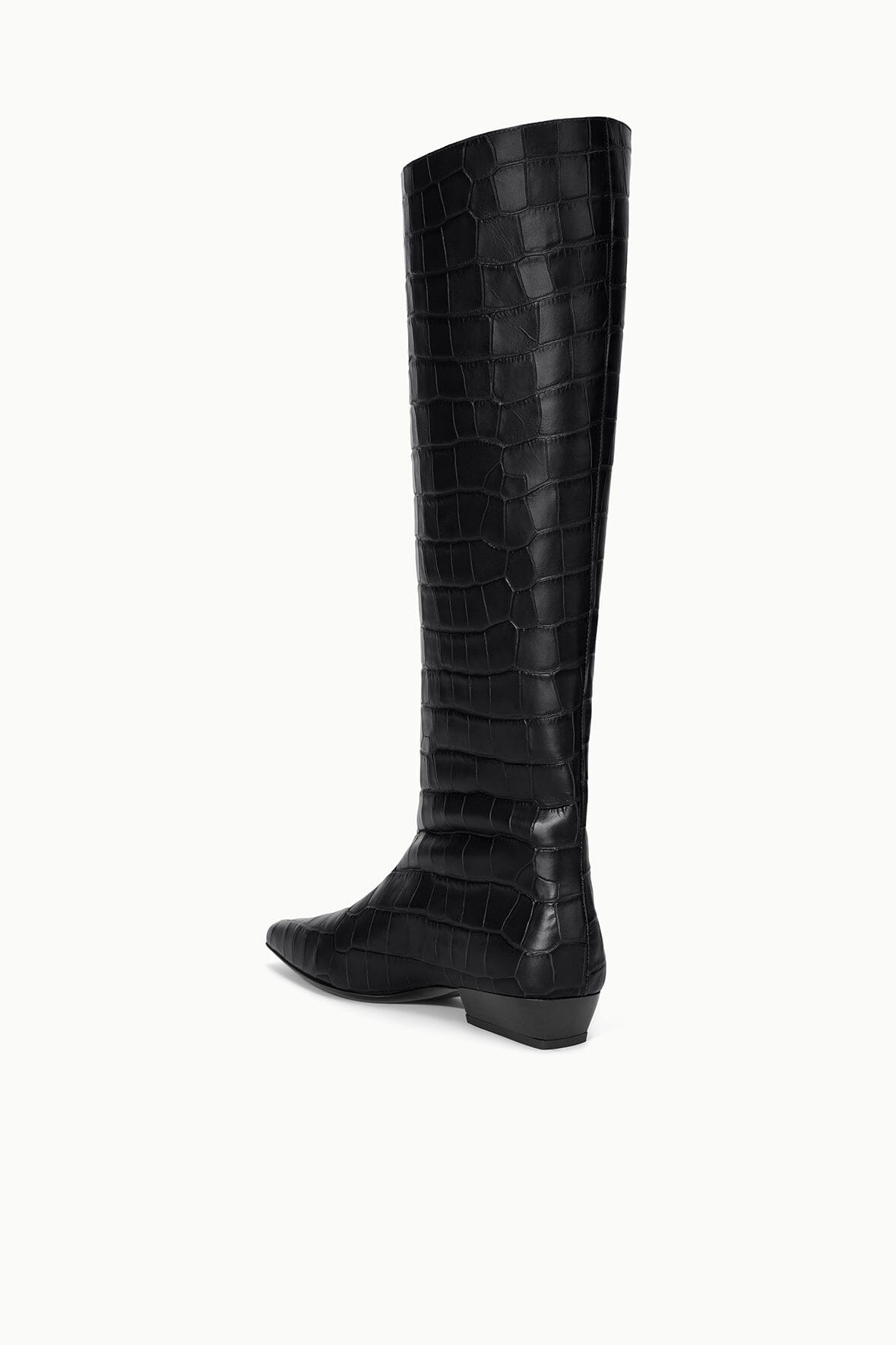 STAUD | Wally Flat Boot Black Croco