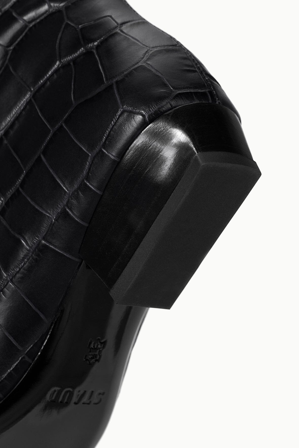 STAUD | Wally Flat Boot Black Croco